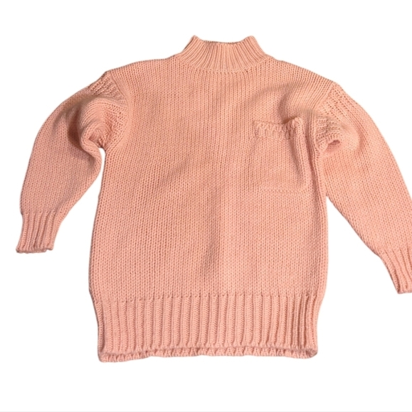 Cozy Pink mock Neck Sweater with Chunky Knit and Relaxed Fit sz M - Picture 8 of 10